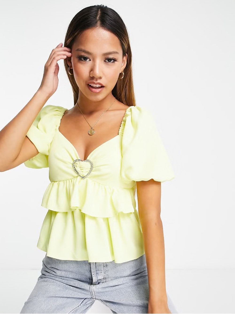 River Island Petite Yellow Blouse Top
